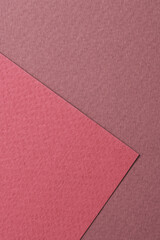 Rough kraft paper background, paper texture different shades of burgundy red. Mockup with copy space for text.