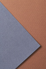 Rough kraft paper background, paper texture brown blue colors. Mockup with copy space for text.