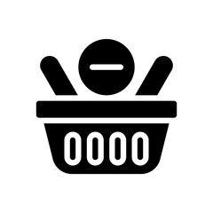 shopping basket glyph icon