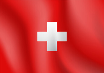 Obraz premium National flag of Switzerland. Vector illustration.