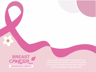 breast cancer awareness month, breast cancer day modern banner, sign, design concept, template, social media post with pink ribbon.