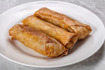Traditional crispy fried stuffed springroll