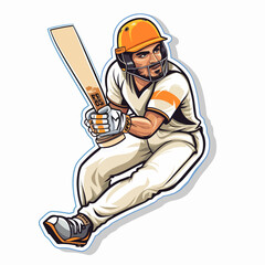 Cricket player batsman silhouette. Cricket Sports Club. cartoon vector illustration.