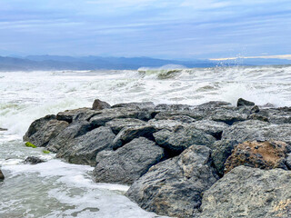 wild waves and scenery of the black sea