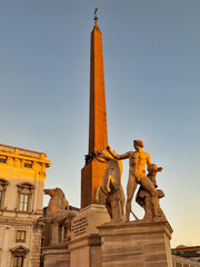 Obelisk in Rome Italy at sunset 