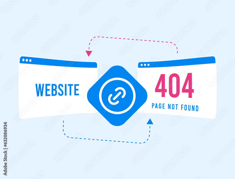 Wall mural broken link building strategy concept. enhancing seo with internal and external broken links or dead