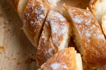 Cut white bread into pieces