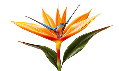 Abstract strelitzia flower on a white background.