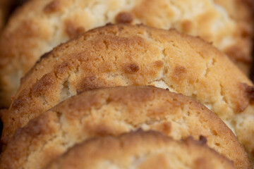 a box of wheat flour cookies with the addition of coconut chips