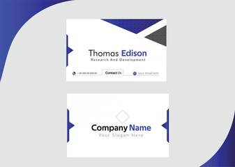elegant blue and white modern creative business card.digital business card template.