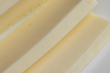 Sliced cream cheese for salads