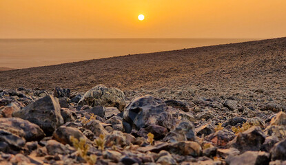 Sunset in the Sahara Desert in Mauritania 