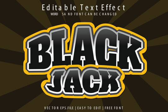 Free vector Black Jack text effect