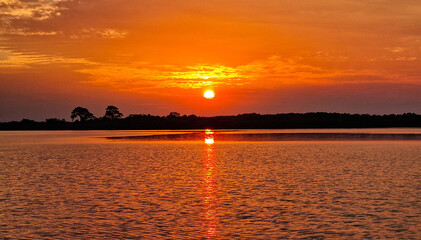 Sunset in Saloum Delta in Senegal 
