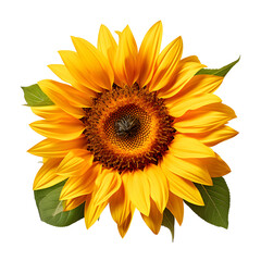 Beautiful sunflower isolated PNG transparent background 