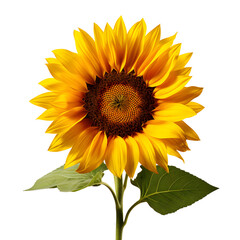 Naklejka premium Beautiful sunflower isolated PNG transparent background 