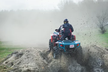 Foto op Canvas ATV and UTV offroad vehicle racing in dust. Extreme, adrenalin. 4x4 © Anton Tolmachov