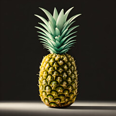 Pineapple on a black background. 3d render illustration.