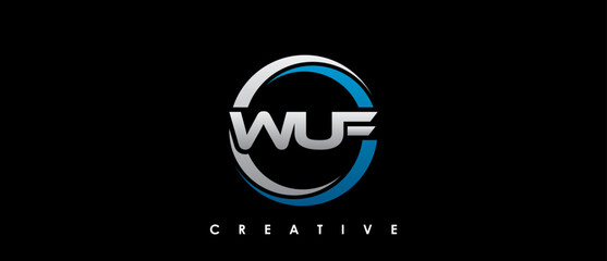 WUF Letter Initial Logo Design Template Vector Illustration