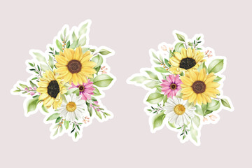 floral summer bouquet illustration