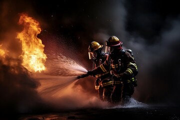 Fire Suppression by Expert Firefighters. Generative AI