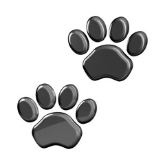 This is a beautifully designed 3D dog footprints icon with a beautiful metallic texture.