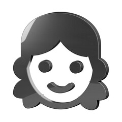 This is a beautifully designed 3D girl icon with a beautiful metallic texture.