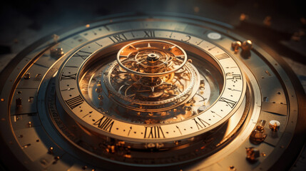 old astronomical clock  mechanism futuristic