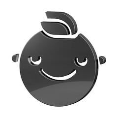 This is a beautifully designed 3D happy baby icon with a beautiful metallic texture.