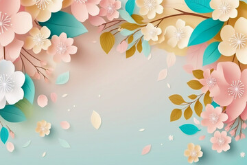 Floral flower wallpaper background vector illustration or texture. Ai generated