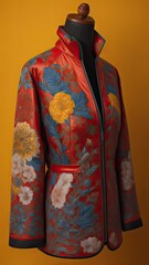 Giacca di seta decorata