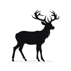 deer silhouette on white background. Vector illustration
