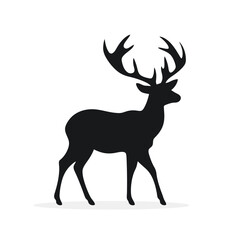 Naklejka na ściany i meble deer silhouette on white background. Vector illustration