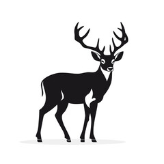 deer silhouette on white background. Vector illustration