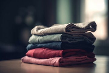 T-shirt stack cotton. Generate Ai