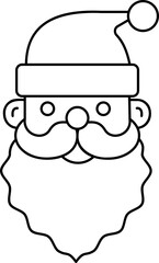 Santa claus christmas outline icon