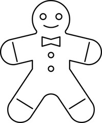 christmas gingerbread man outline icon