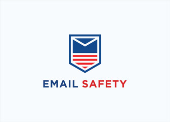 Fototapeta na wymiar email with shield logo design vector silhouette illustration