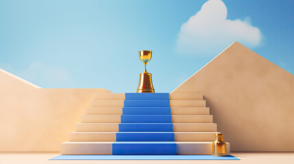 ladder to the sky with trophy at the end