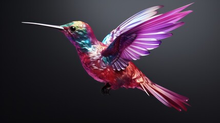 hummingbird in flight with black background