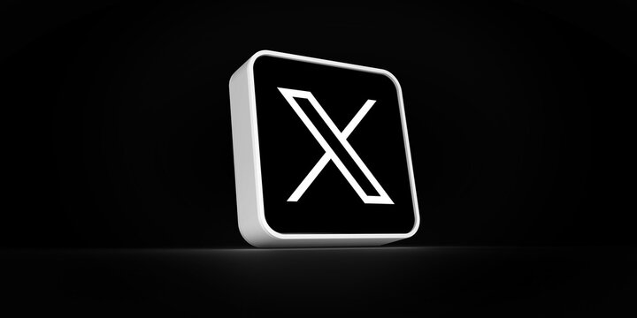 X, Twitter X Logo - 3D Visual Design - Istanbul, Turkey - July 19 (3D Rendering)
