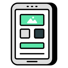 A creative design icon of mobile landscape