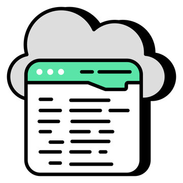 Unique design icon of cloud source code