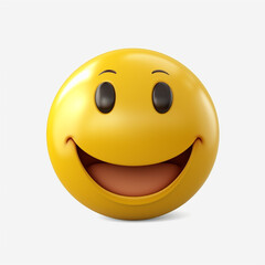Smiling emoticon 3d illustration