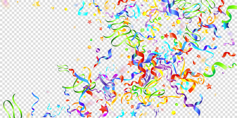 Obraz premium ribbon serpentine tinsel red spiral color curly