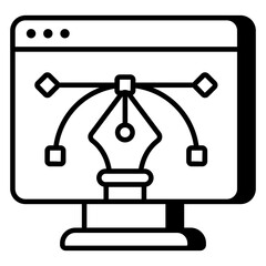        Pen with nodes, bezier tool icon 