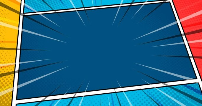 comic frame with radial zoom effect animated background video