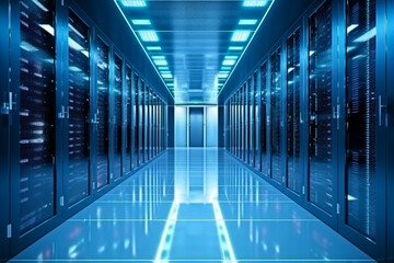 Fototapeta premium Datacenter Communications with Futuristic Technology. Generative AI.