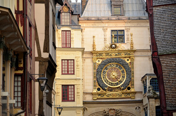 grosse horloge, vieille ville, Rouen, région Haute Normandie, 76, Seine Maritime, France