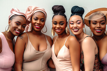 Group of women of different ethnicities, ballerinas. Generative AI.